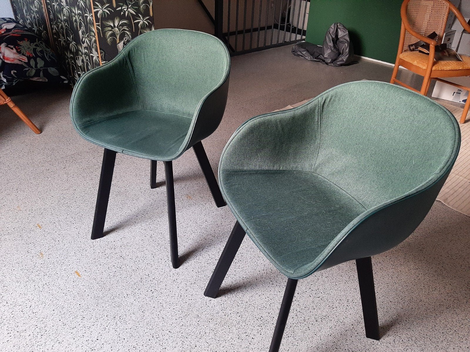 Twee comfortabele groene stoelen, Ophalen, Overige kleuren, Metaal, Twee