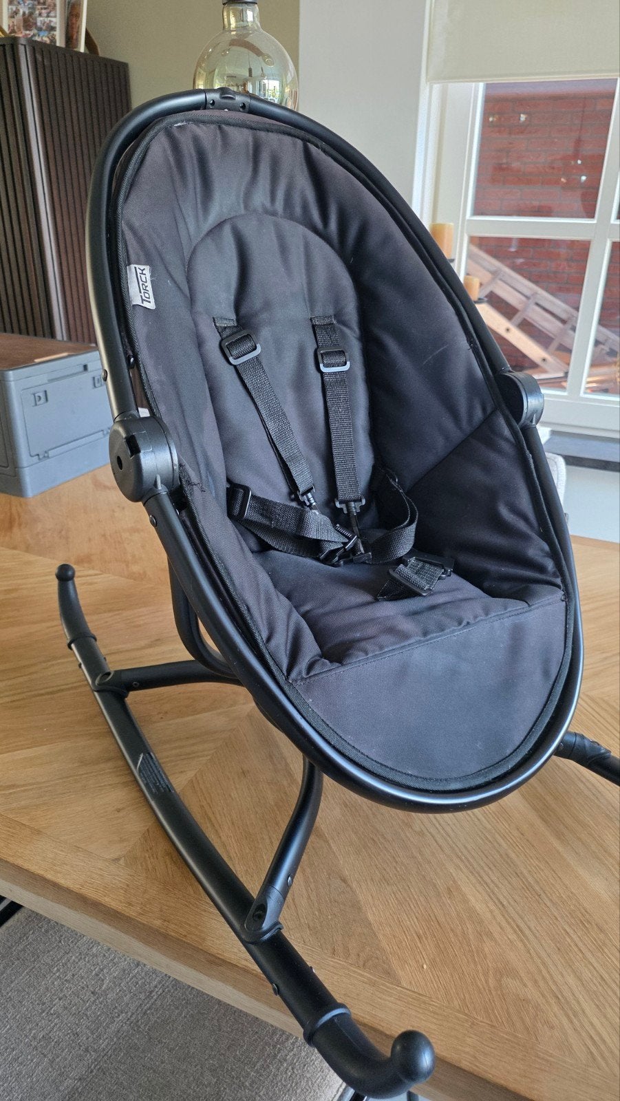 Luxe wipstoeltje Torcx zwart (draaibaar), Kinderen en Baby's, Wipstoeltjes, Schommelstoel, Verstelbaar, Zo goed als nieuw, Ophalen