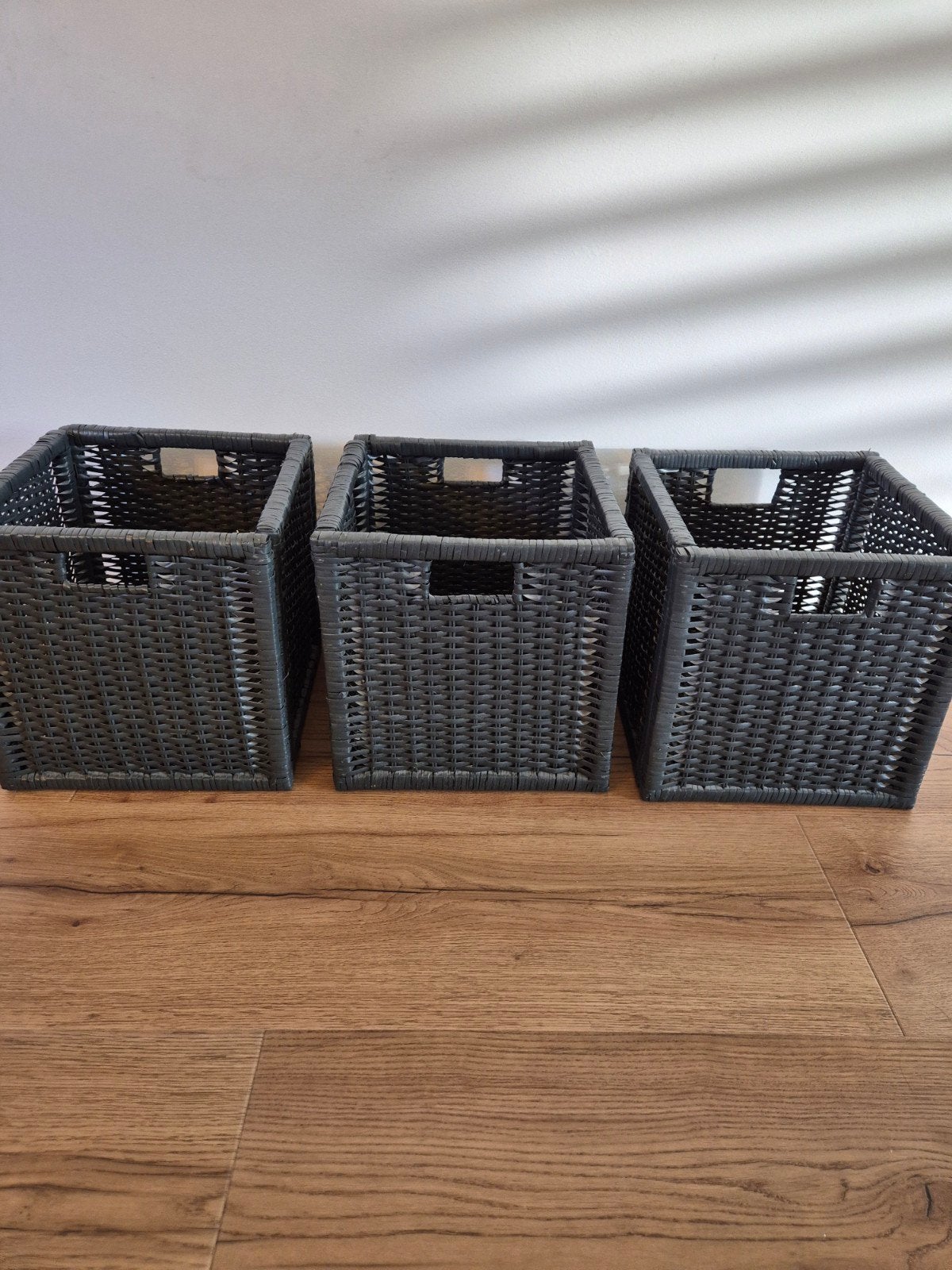 3x IKEA BRANÄS manden - Donkergrijs/Zwart, Ophalen, Gebruikt, Mand, Vierkant
