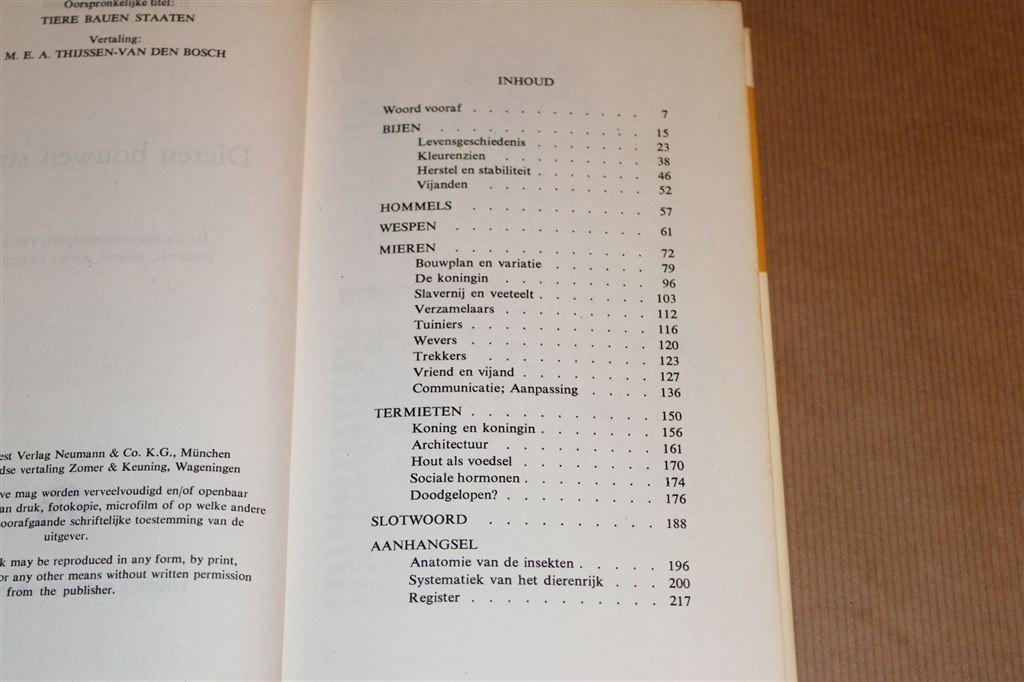 Dieren Bouwen Staten [1969] — Leven van Sociale Insecten, Ophalen of Verzenden, Gelezen, Honden