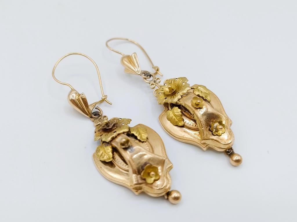 Antieke gouden oorbellen, Nederland, ca. 1880, Info@zilverwebsite.nl, Verzenden, Zilverwebsite.nl, Postbus 112
