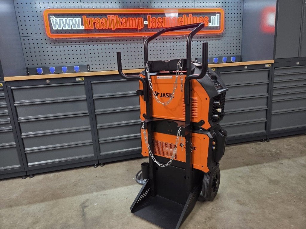 Jasic EVO TIG 320P AC/DC 400V watergekoeld incl kar & toorts, Ophalen of Verzenden, Nieuw, 150 tot 250 ampère, Tig
