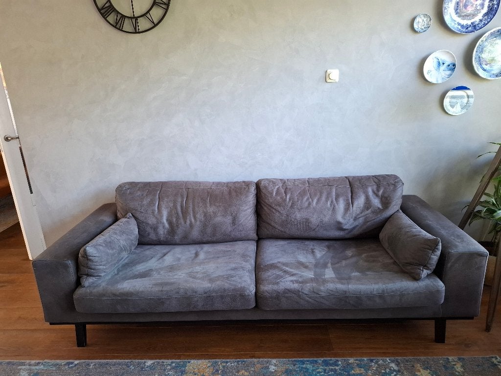 Leren 3 zits bank, Ophalen, Gebruikt, Driepersoons, 75 tot 100 cm