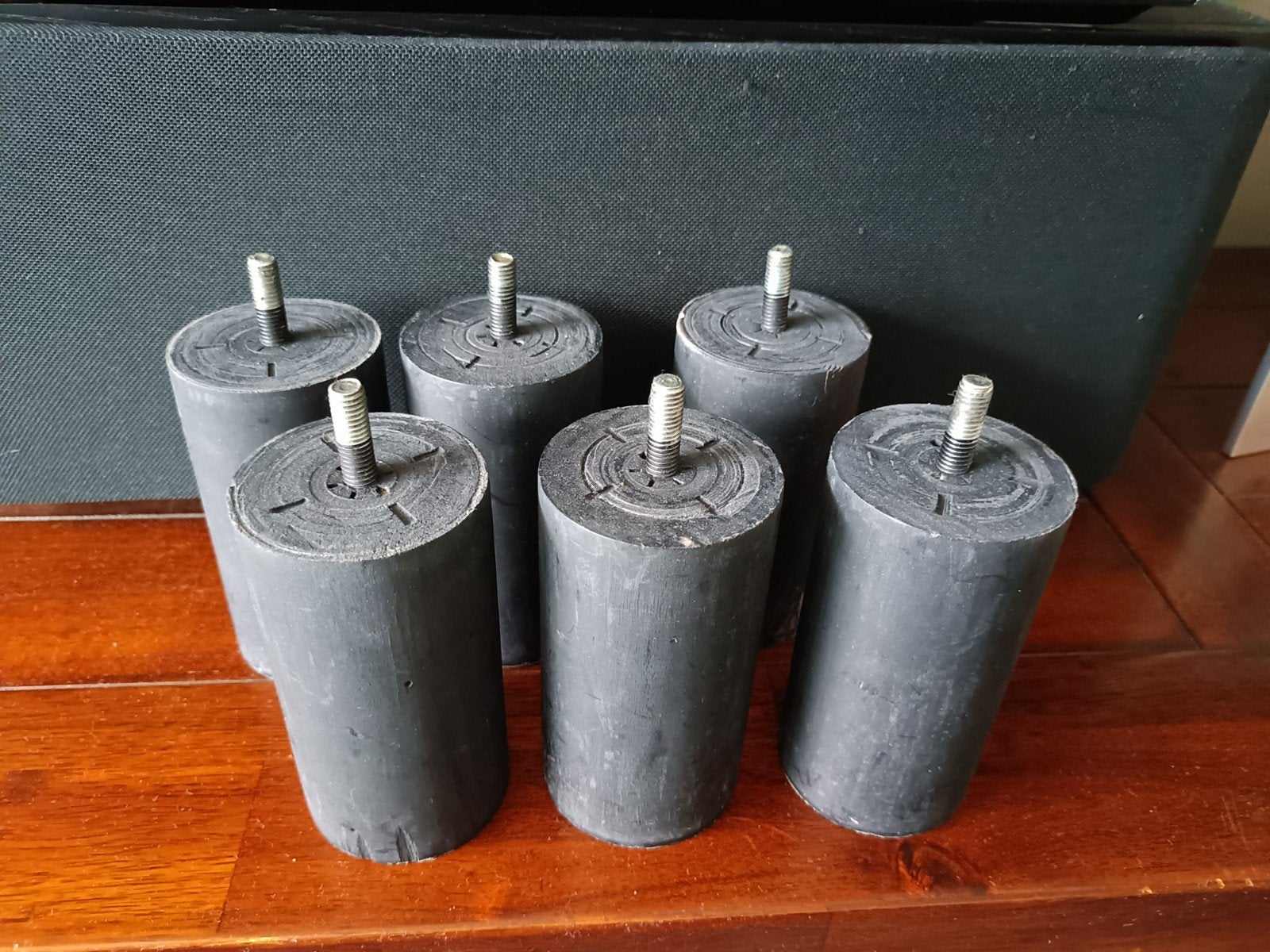 Set van 6 zwarte meubelpoten, 11 cm hoog, Gebruikt, Ophalen of Verzenden, Rechthoekig, Overige materialen