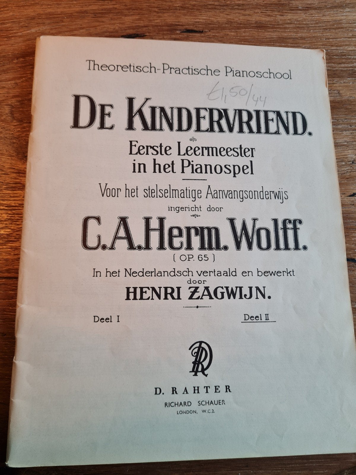 De Kindervriend - Theoretisch-Practische Pianoschool, Ophalen of Verzenden, Gebruikt, Les of Cursus