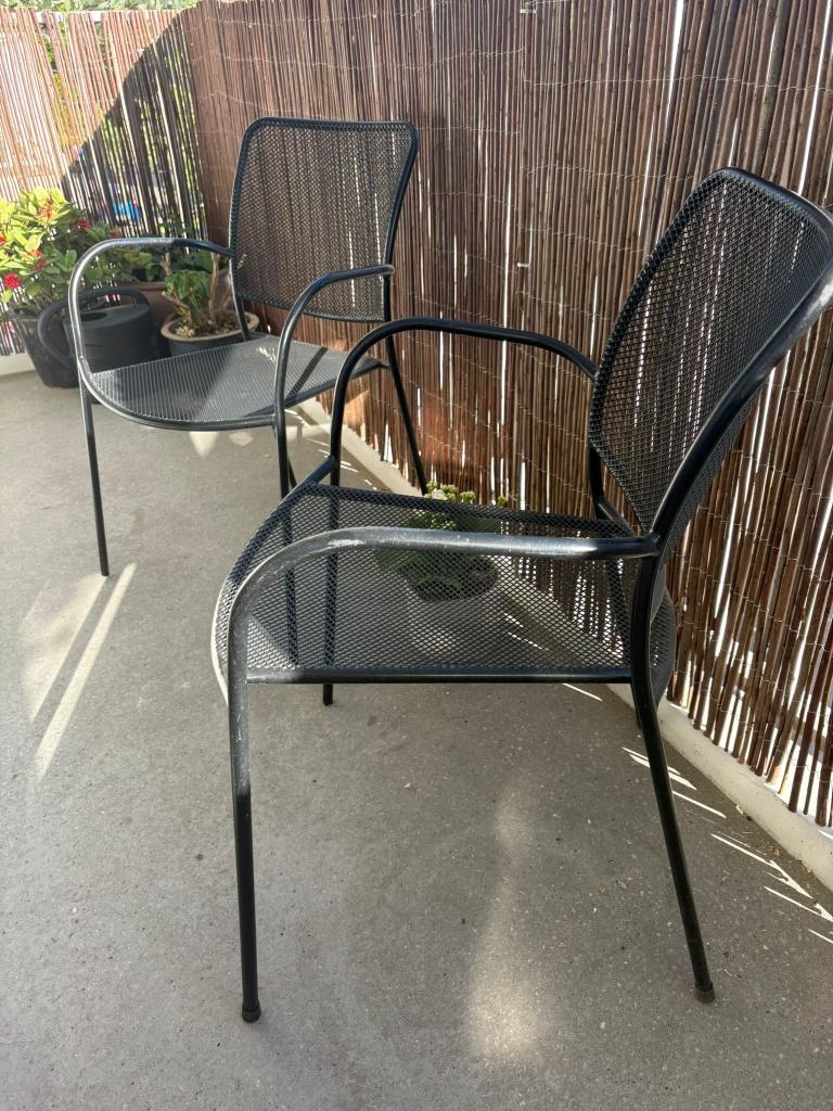 Twee nette ijzeren Tuinstoelen, Ophalen, Gebruikt, Metaal