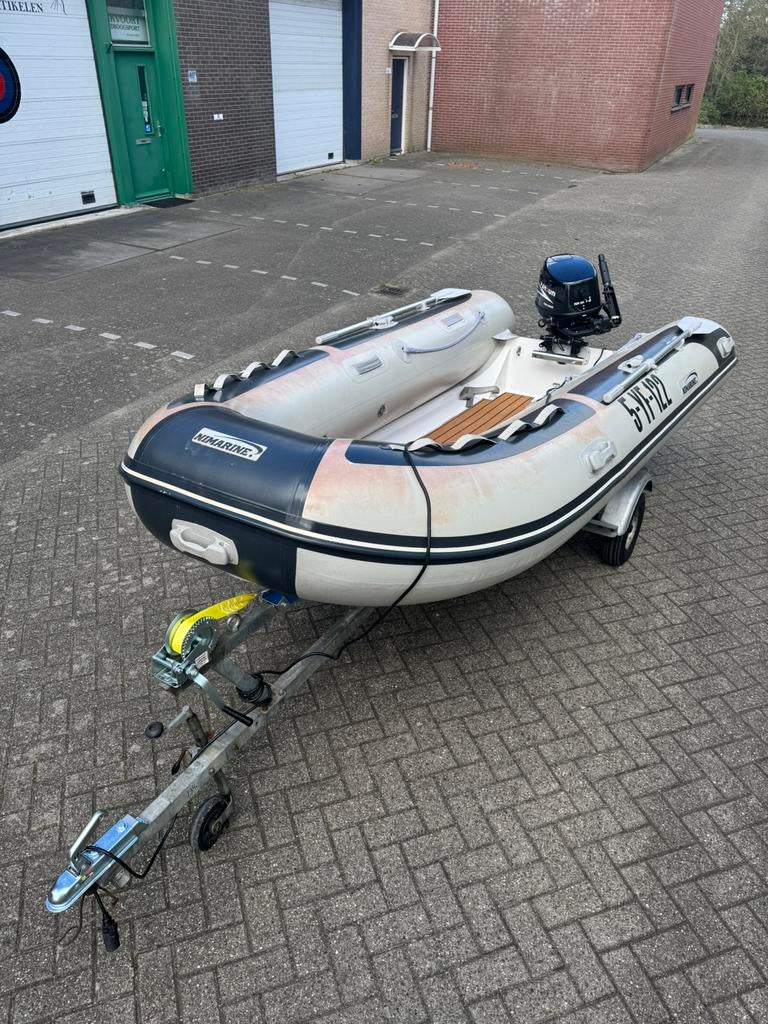 Nette Nimarine mx350 rib met parsun 15pk 4 takt en trailer, Watersport en Boten, Ophalen, Zo goed als nieuw, Benzine, Overige materialen