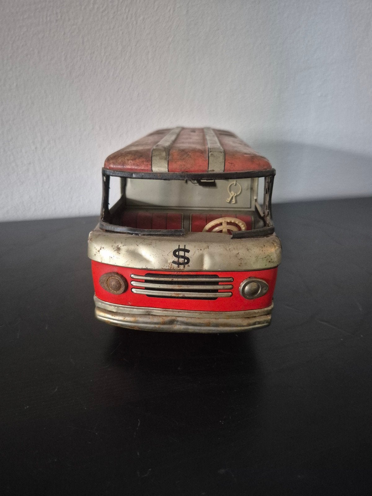 Vintage Blikken Spaarpot 'Armored Car Savings Bank', Ophalen of Verzenden, Gebruikt