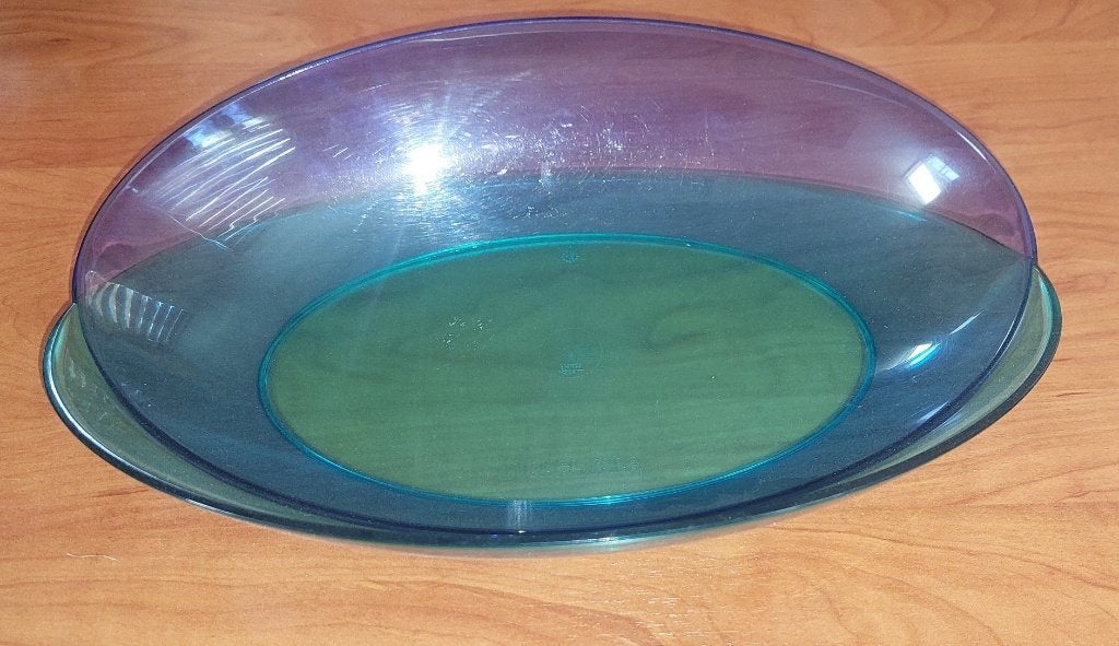 Tuppeware ovalen schaal blauw, Ophalen of Verzenden, Gebruikt, Blauw, Schaal
