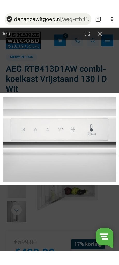 Goede AEG koelkast, Ophalen, Minder dan 85 cm, 60 cm of meer, 100 tot 150 liter