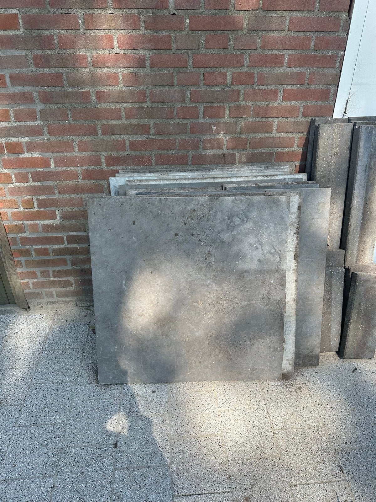 Gebruikte terrastegels natuursteen, Tuin en Terras, Tegels en Klinkers, Ophalen, Gebruikt, 10 m² of meer, Beton