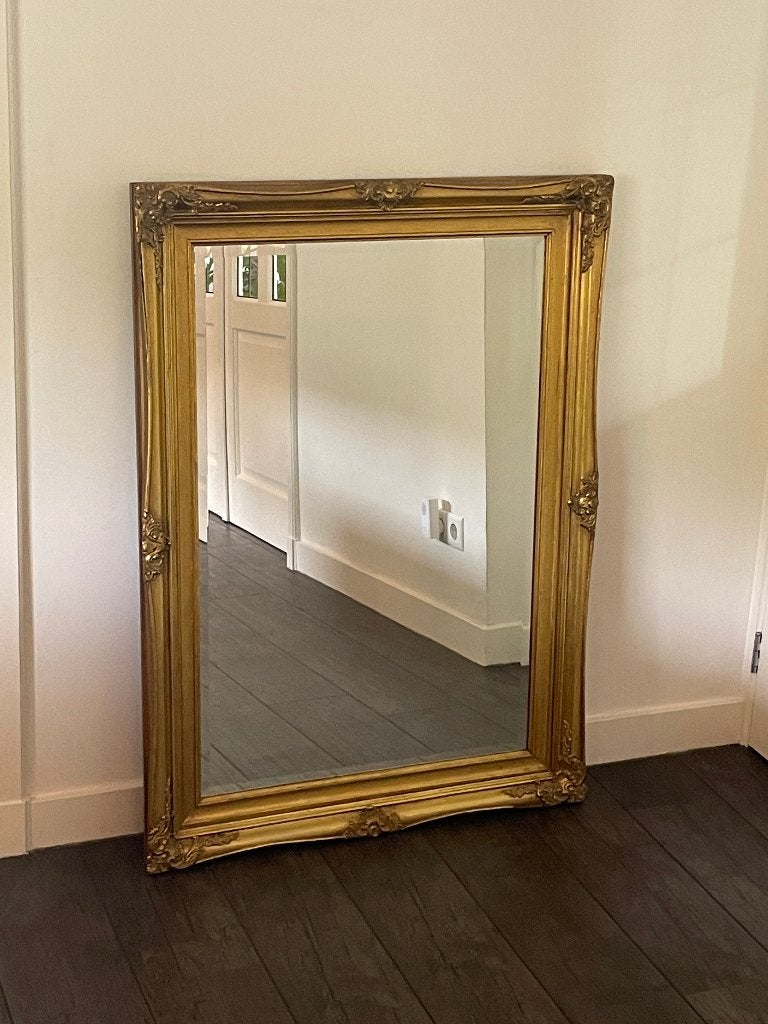 D986 Sfeervolle klassieke spiegel houten lijst – eyecatcher, Huis en Inrichting, Ophalen, Gebruikt, 100 tot 150 cm, 75 tot 100 cm
