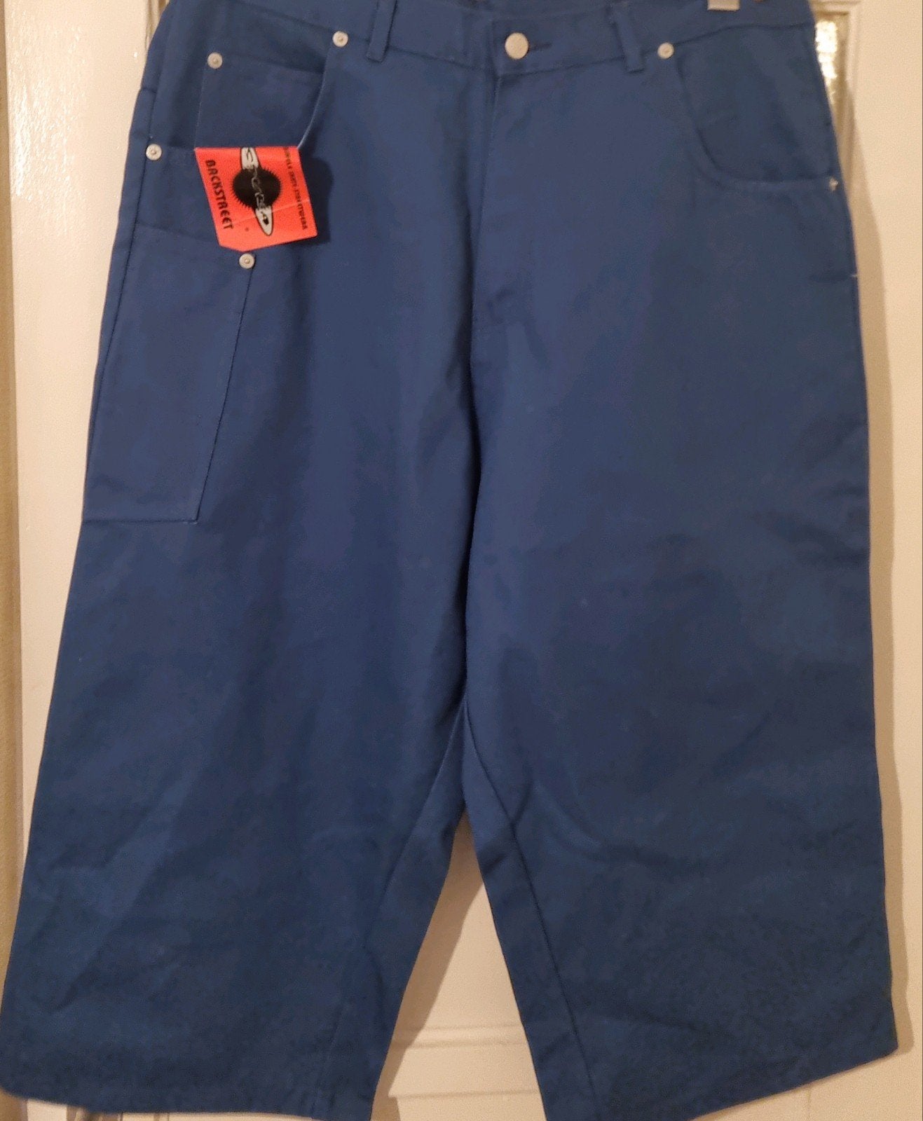 Vintage 90s stuka 3/4 blauwe broek maat 36/34, Ophalen, W36 - W38 (confectie 52/54), Blauw, Nieuw