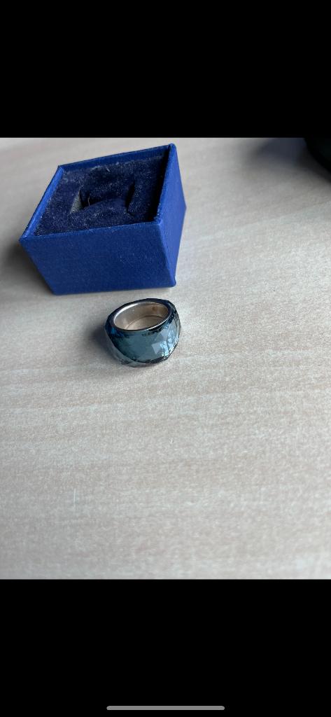 Nirvana ring swarovski, Blauw, Ophalen of Verzenden, Zo goed als nieuw, 17 tot 18