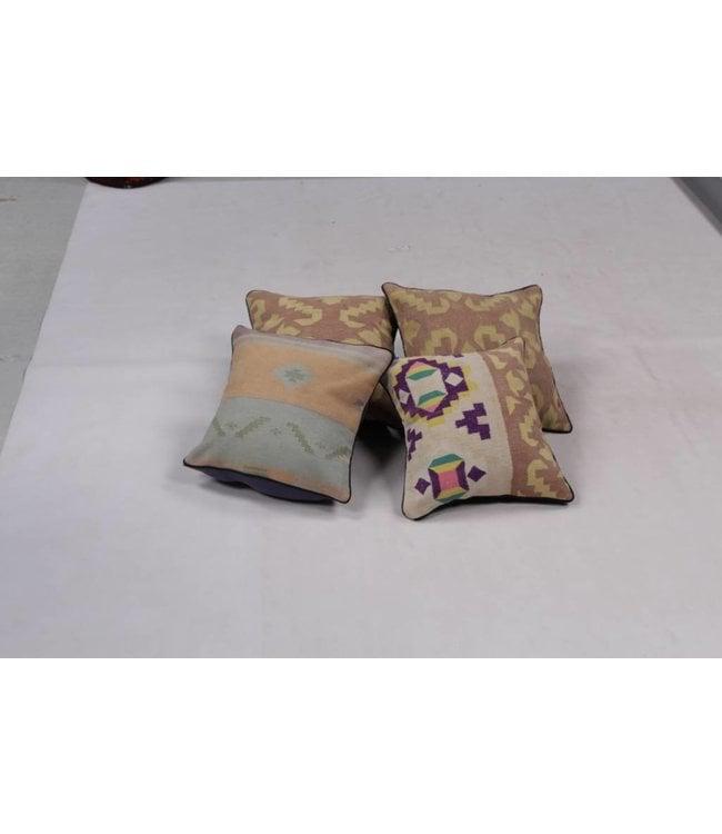 4 Kelim Kussens 40x40 cm met Vulling, Ophalen of Verzenden, Nieuw, Beige, Vierkant