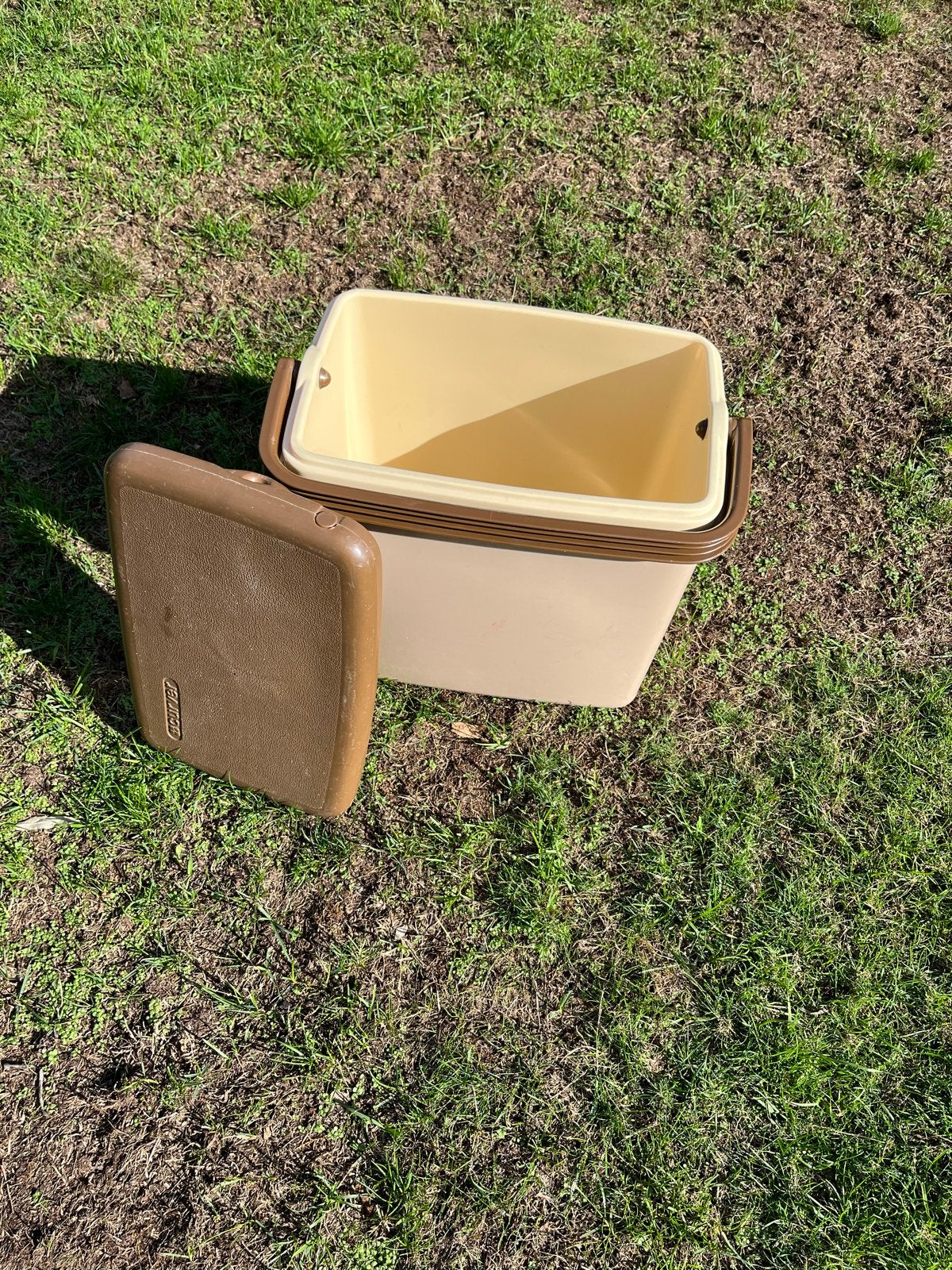 Curver Koelbox - Vintage Bruin/Beige, Caravans en Kamperen, Ophalen, Gebruikt, Koelbox, Koelelement