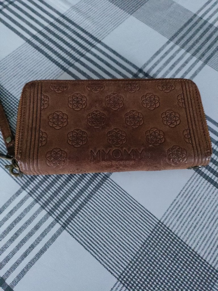 Lederen Myomy Portefeuille te koop, Overige merken, Gebruikt, Bruin, Ophalen of Verzenden