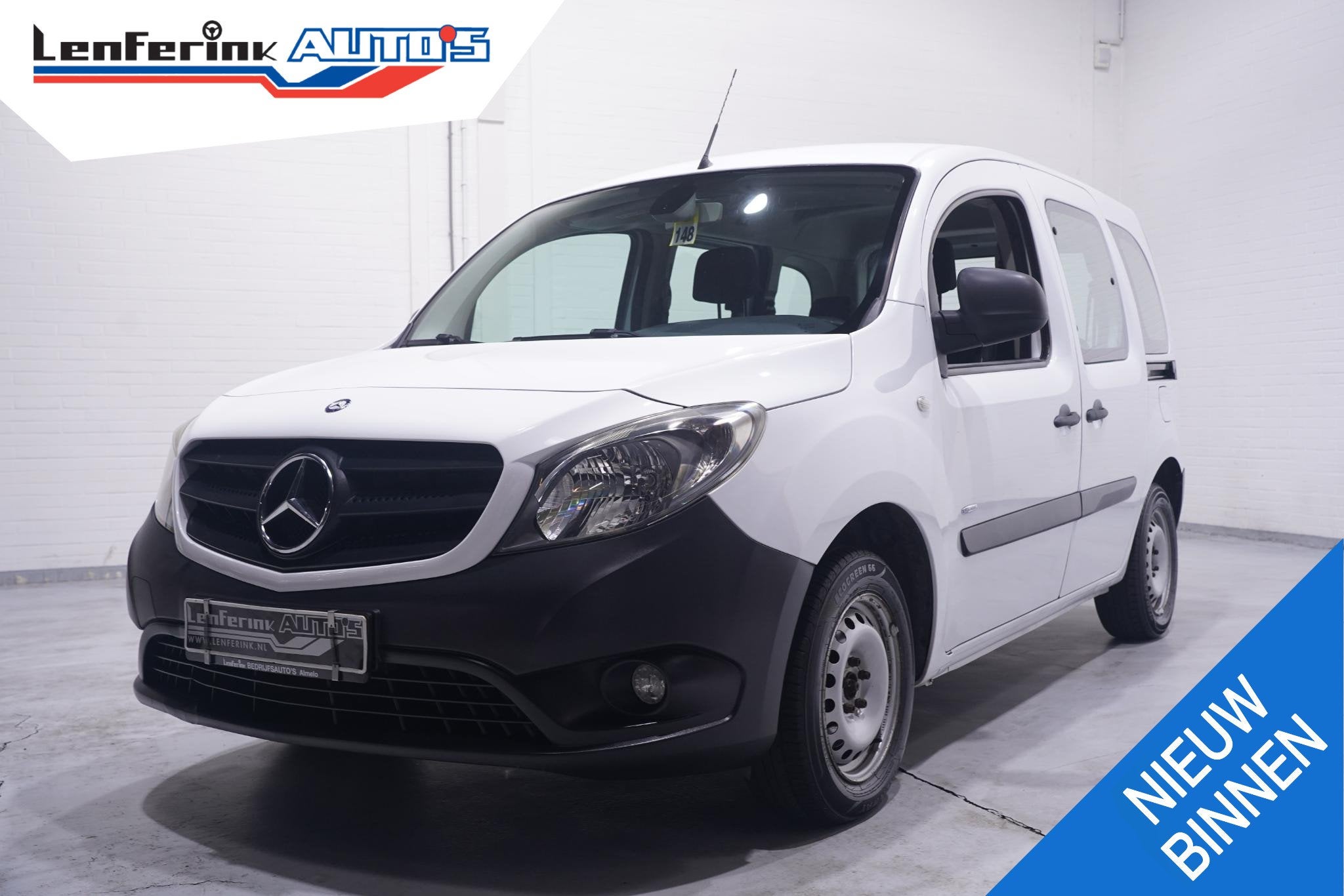 Mercedes-Benz Citan 112 Ambiente Airco Schuifdeur links en r, Auto's, Voorwielaandrijving, Stof, Gebruikt, Wit