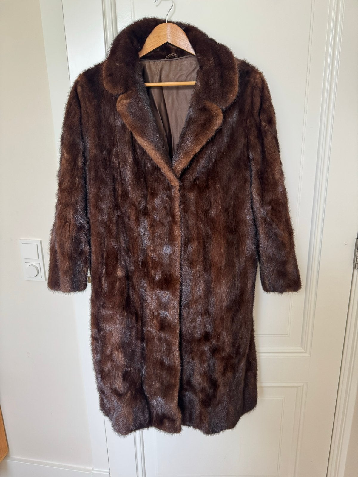 Vintage Mink Bontjas uit de jaren '60, Ophalen, Gedragen, Maat 36 (S), Bruin