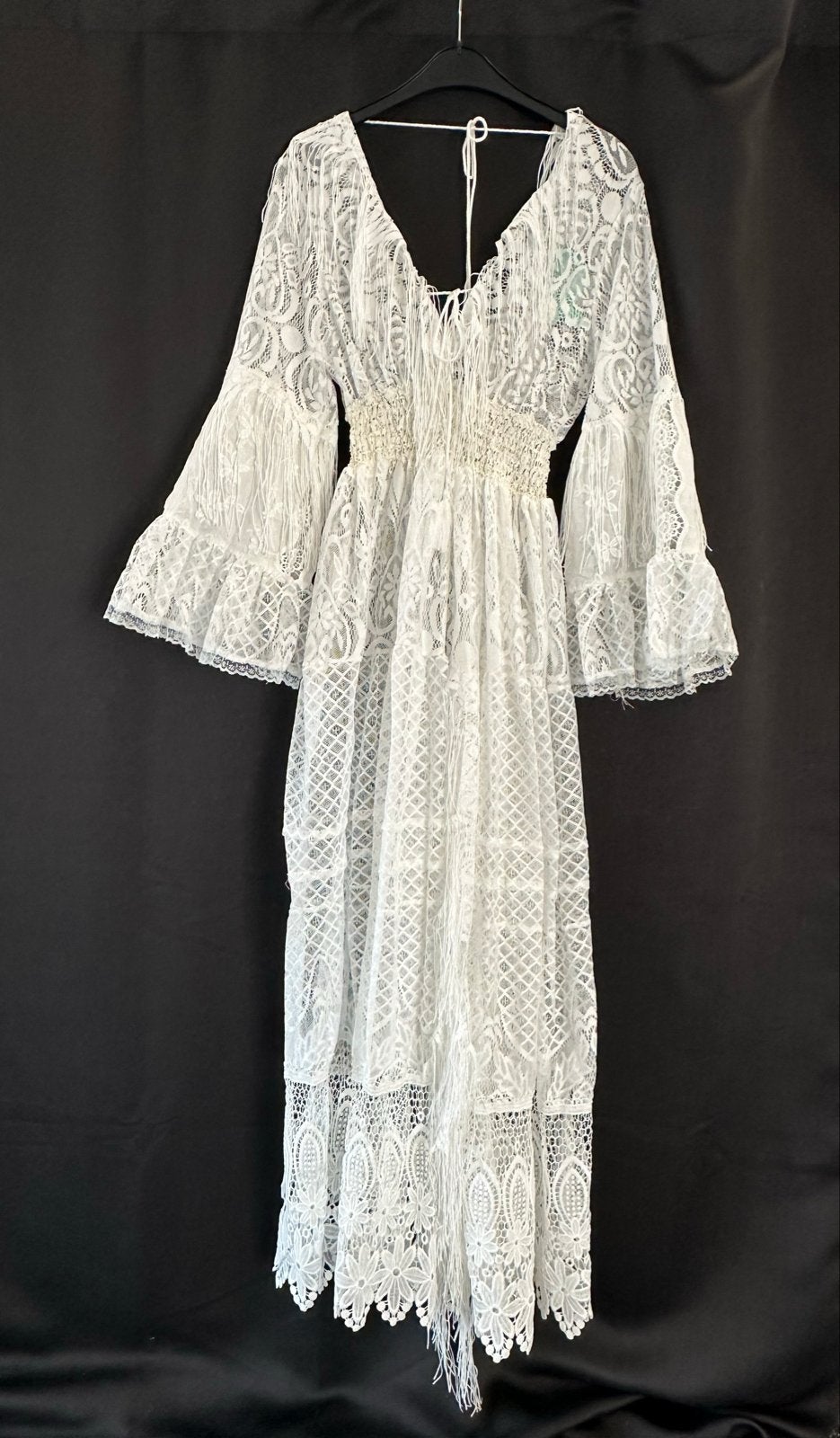 Nieuwe witte boho Ibiza trouw jurk met kant 36 38 40 €25, Maat 38/40 (M), Wit, Nieuw, Ophalen of Verzenden