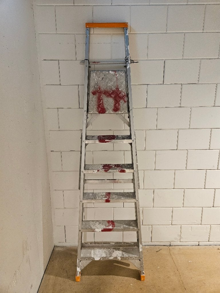 Robuuste aluminium dubbele bordestrap, Doe-het-zelf en Verbouw, Ophalen, Gebruikt, Trap, 2 tot 4 meter