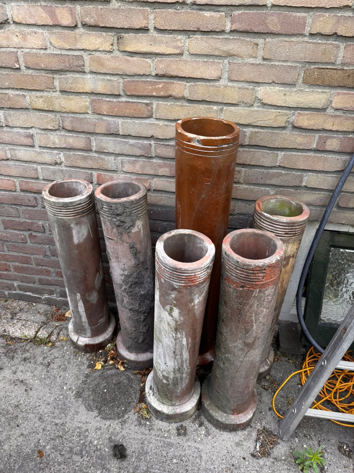 Set van 6 Grespijpen Keramische Pijpen Unieke Plantenbakken!, Ophalen, Gebruikt