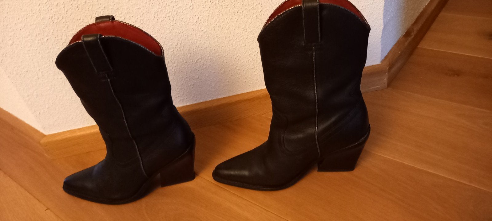 BRONX LEREN "WESTERN"LAAR EN MAAT 38.., Hoge laarzen, Bronx, Zwart, Ophalen of Verzenden