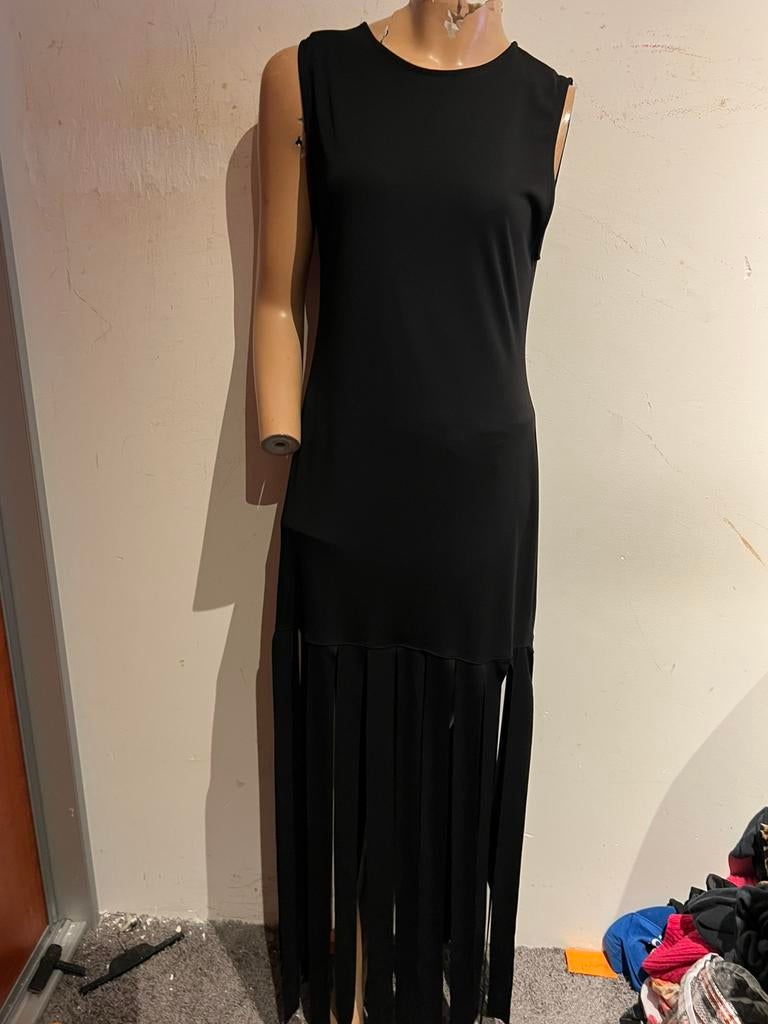 ZARA jurk met strookjes maat L nieuw, Kleding | Dames, Jurken, Zwart, G, Ophalen of Verzenden, Onder de knie