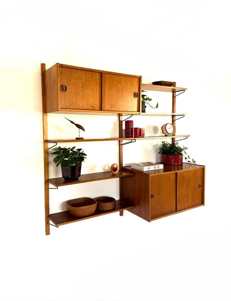 Vintage teakhouten wandsysteem, Kurt Østervig ‘60, Huis en Inrichting, Met deur(en), Teakhout, 150 tot 200 cm, Ophalen of Verzenden