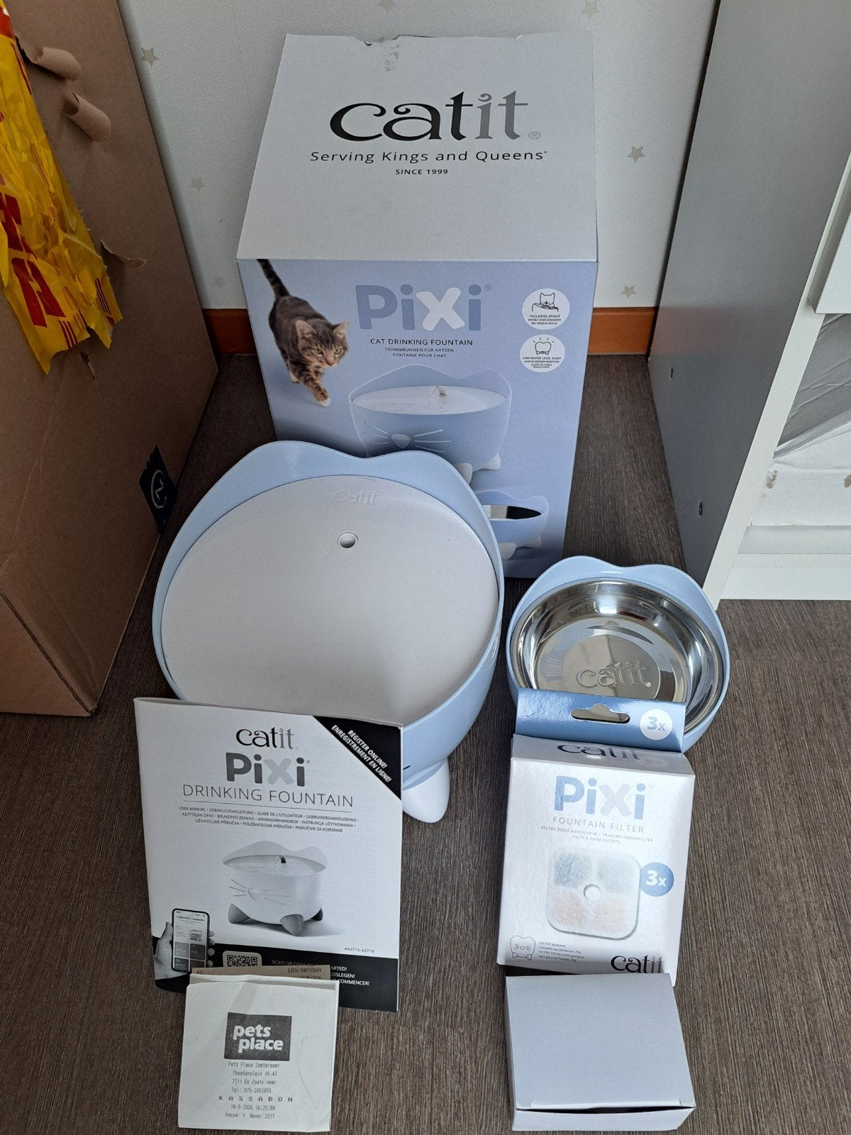 Pixi Drinkfontein en eetbak (2x) is 3 maanden oud, Ophalen of Verzenden