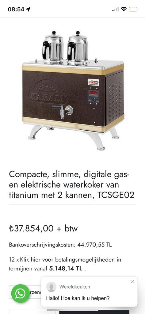 Theeketel waterkoker, Ophalen, Nieuw