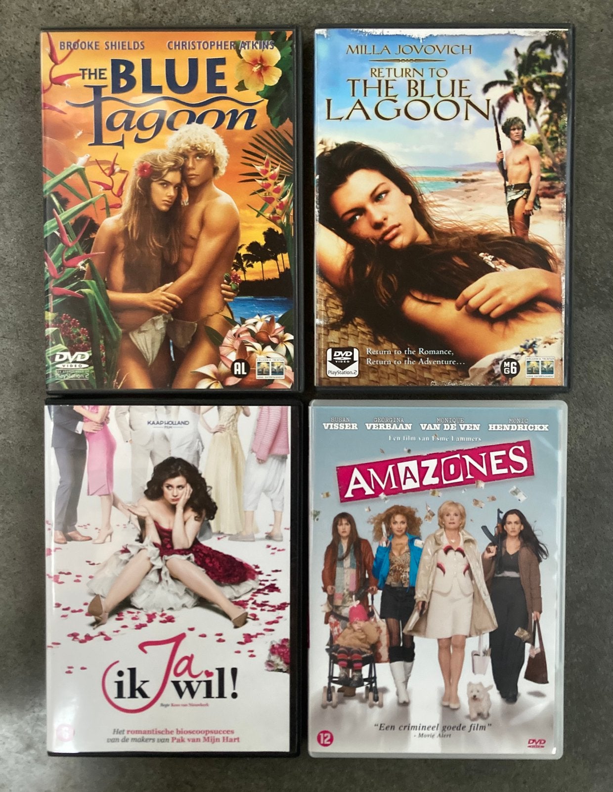 Films the Blue lagoon & return, ja ik wil en amazones, Alle leeftijden, Ophalen of Verzenden, Zo goed als nieuw