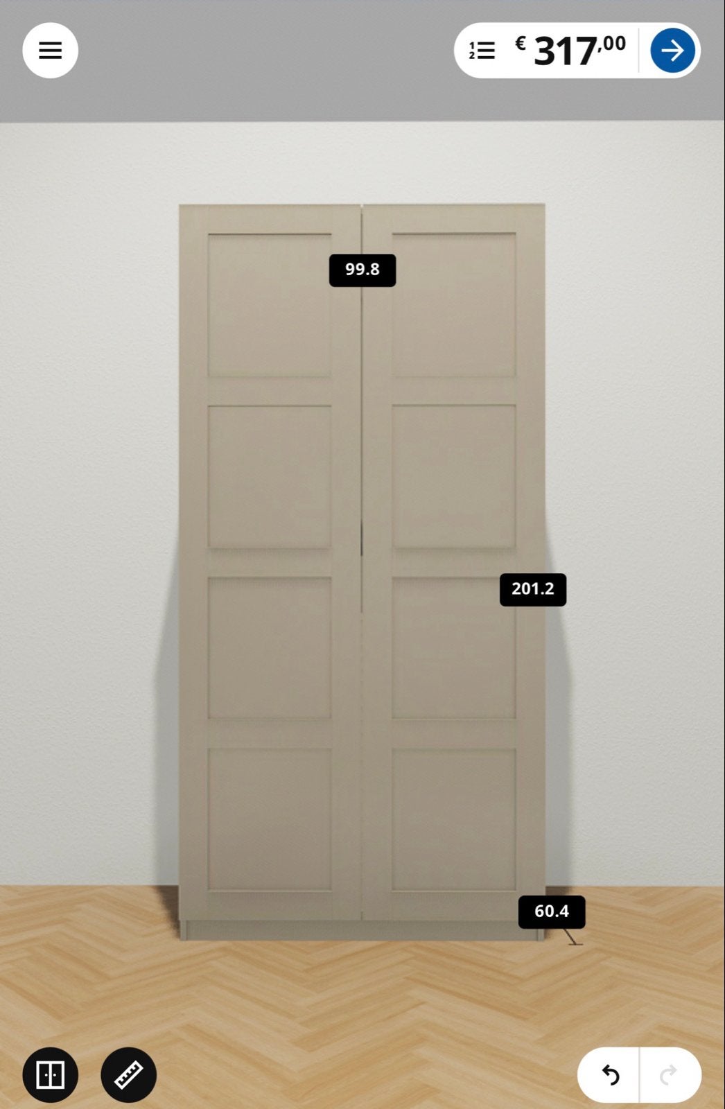 IKEA Pax kast met kledingroede en 4 ijzeren manden, Ophalen, Met plank(en), Gebruikt, 200 cm of meer