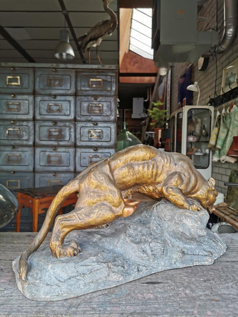 Leeuwin beeld terracotta A. Fagotto, Ophalen