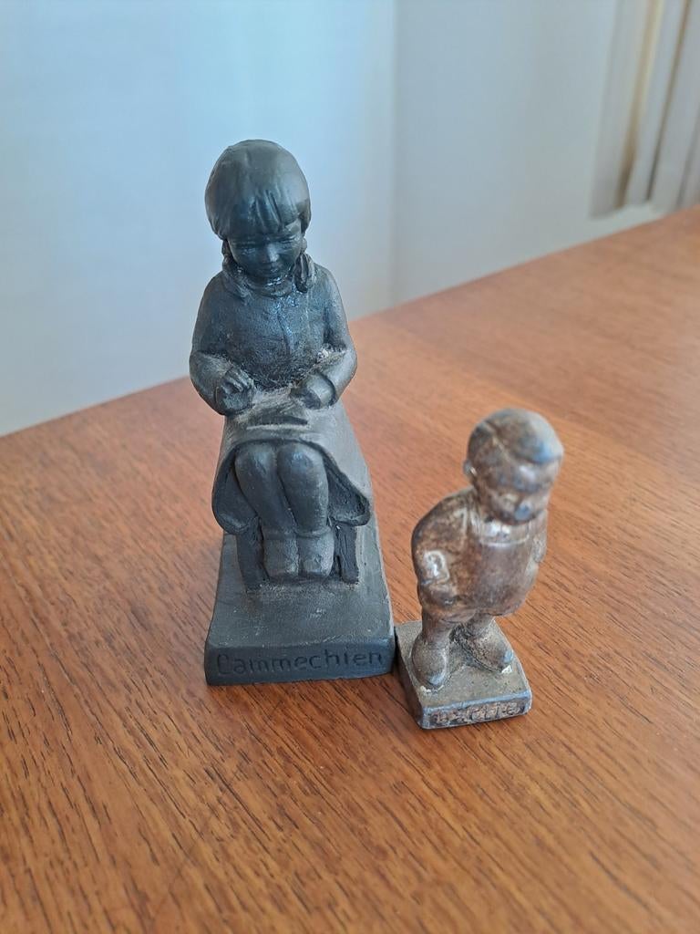 Set van 3 vintage tinnen beeldjes, Ophalen