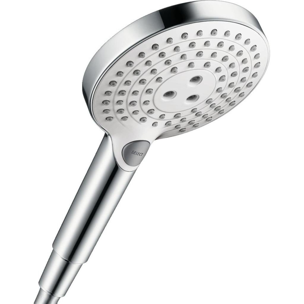 HANSGROHE RAINDANCE SELECT S120 HANDDOUCHE 3JET WIT-CHROOM, Ophalen of Verzenden, Gebruikt, Chroom, Douche
