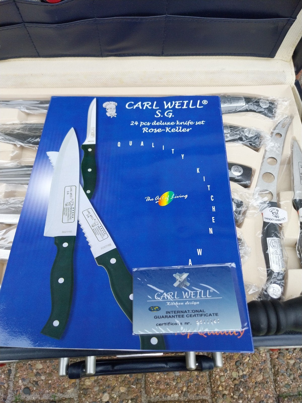 Carl Weill S.G. 24-delige luxe messenset in koffer, Overige typen, Nieuw, Ophalen of Verzenden, Zwart