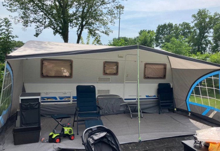 Dorema luifel 220 cm diep, maat 14, aluminium frame, Caravans en Kamperen, Ophalen, Gebruikt, Tot en met 4