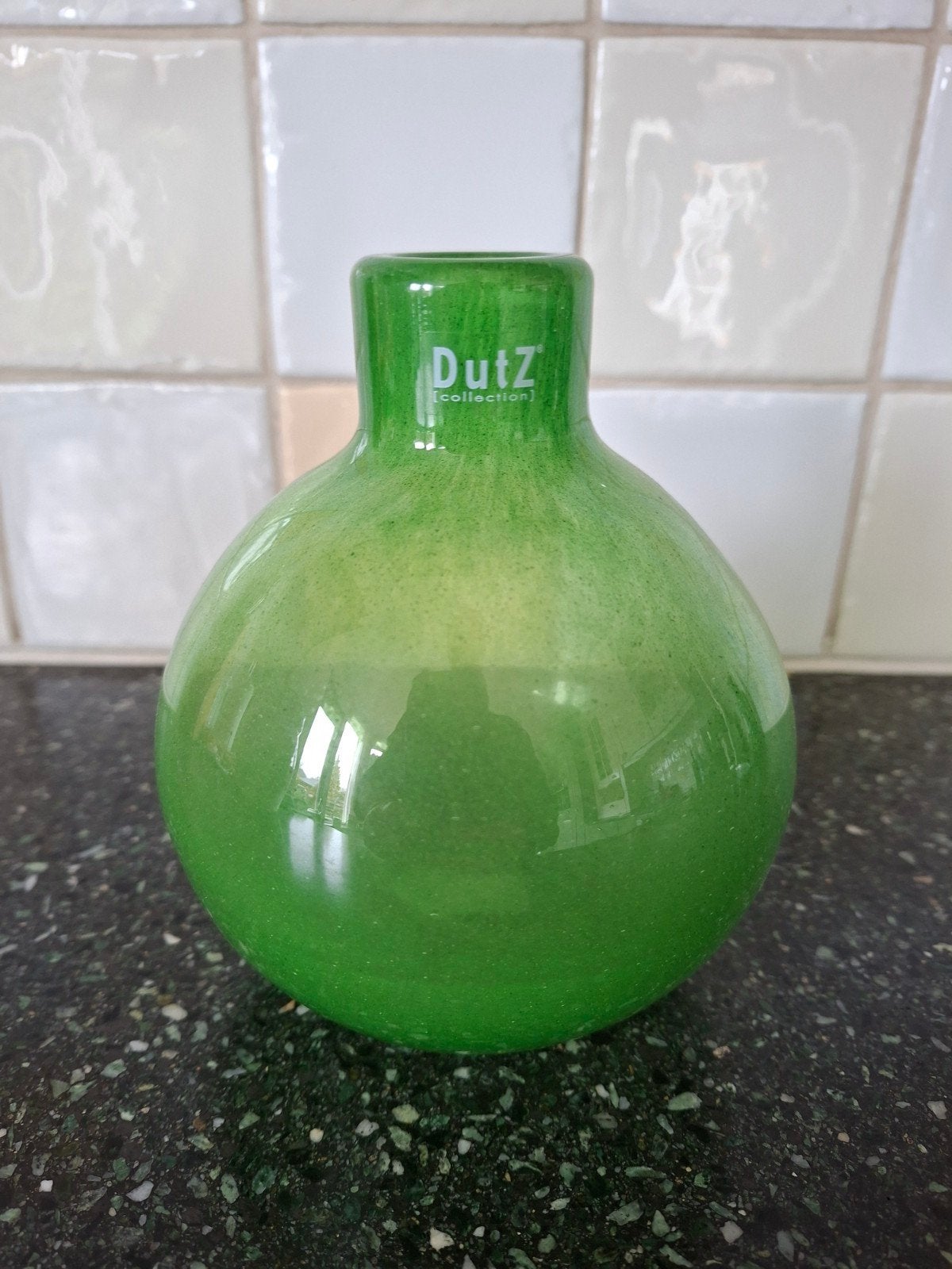 DutZ Collection glazen groene Vaas - Stijlvol Design, Huis en Inrichting, Nieuw, Glas, Groen, 15 cm