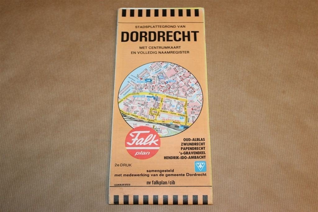 Stadsplattegrond van Dordrecht - Uitg. Falk plan 1975, Ophalen of Verzenden, 1800 tot 2000, Nederland, Landkaart