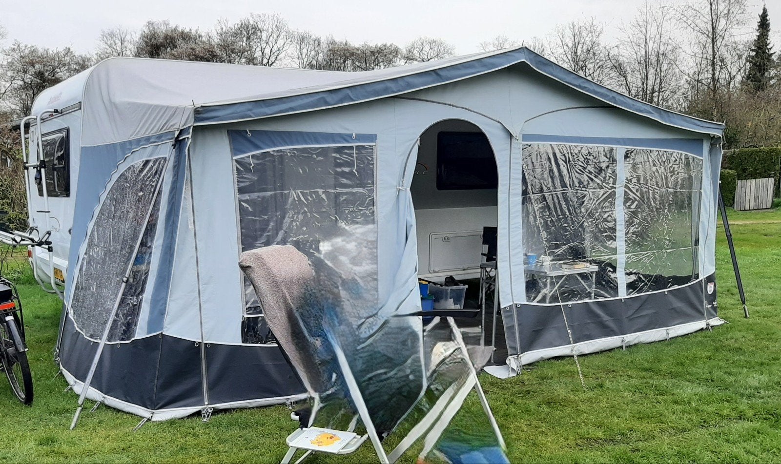 Walker voortent, oml maat 12 met Piper aluminium tentstokken, Ophalen, Gebruikt