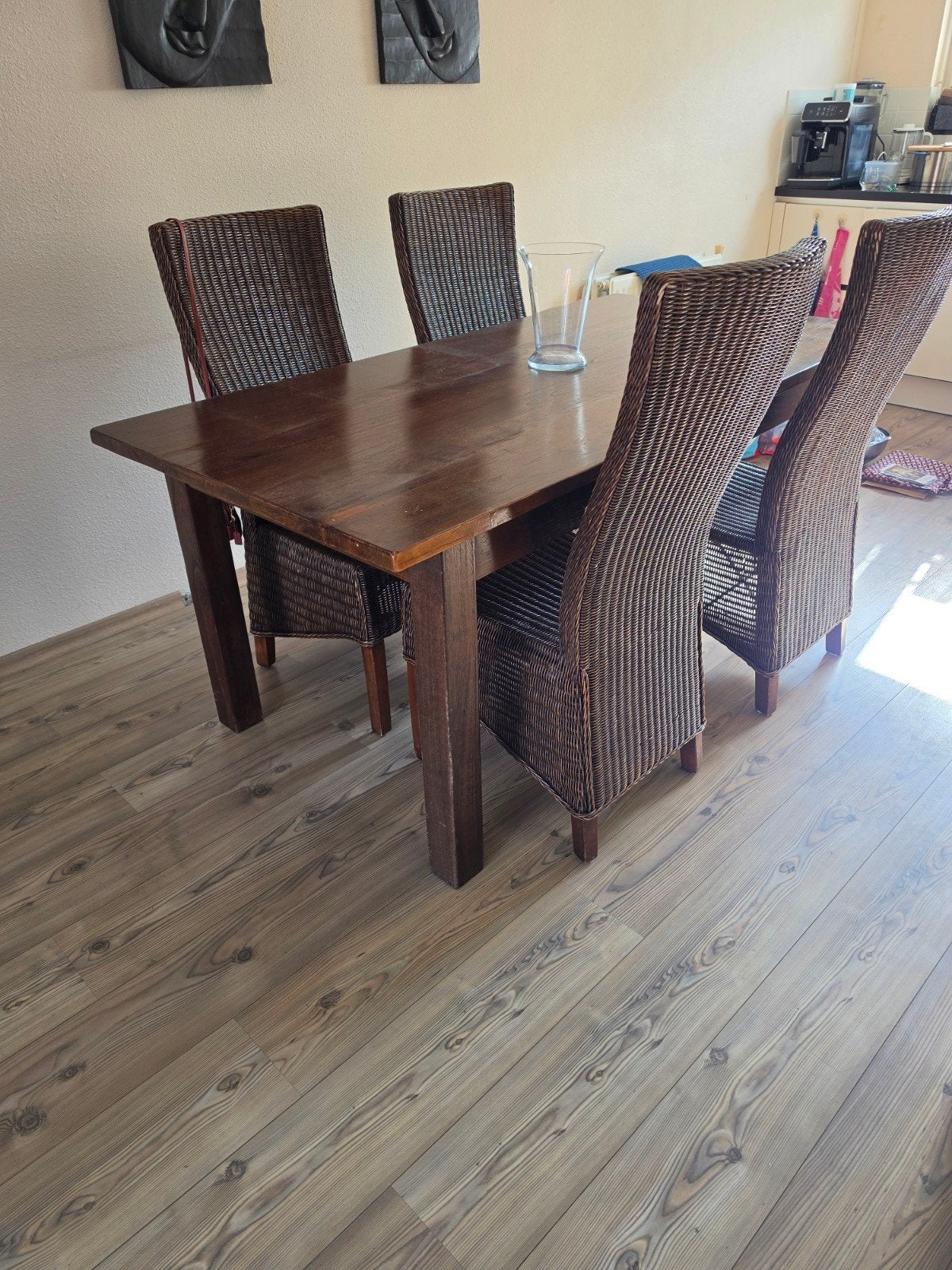 Eetkamer tafel met 4 stoelen, Ophalen, 4 tot 6 stoelen