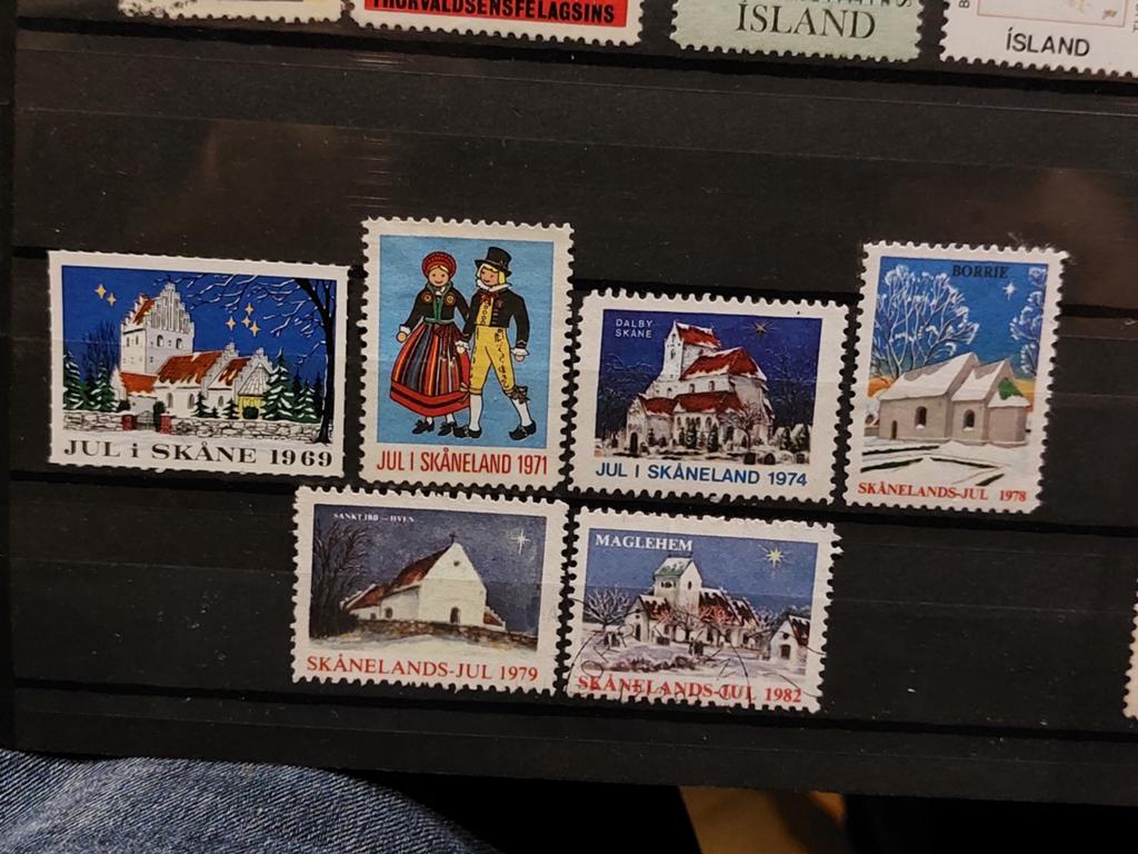 Zweden lokale Kerstzegels Skåneland (1969-1982), Ophalen of Verzenden, Zweden