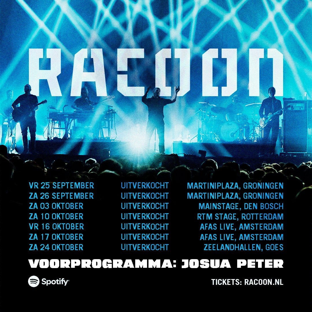 2 kaarten voor Racoon concert in Groningen, Twee personen, September