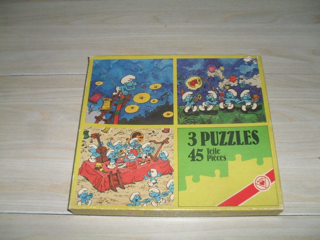 Smurfen puzzle 3 x 45 stukjes, Ophalen, Minder dan 500 stukjes, Gebruikt, Legpuzzel