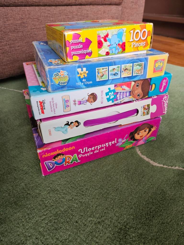 Diverse kinderpuzzels - 5 stuks, Kinderen en Baby's, Ophalen of Verzenden, 10 tot 50 stukjes, Gebruikt, 2 tot 4 jaar