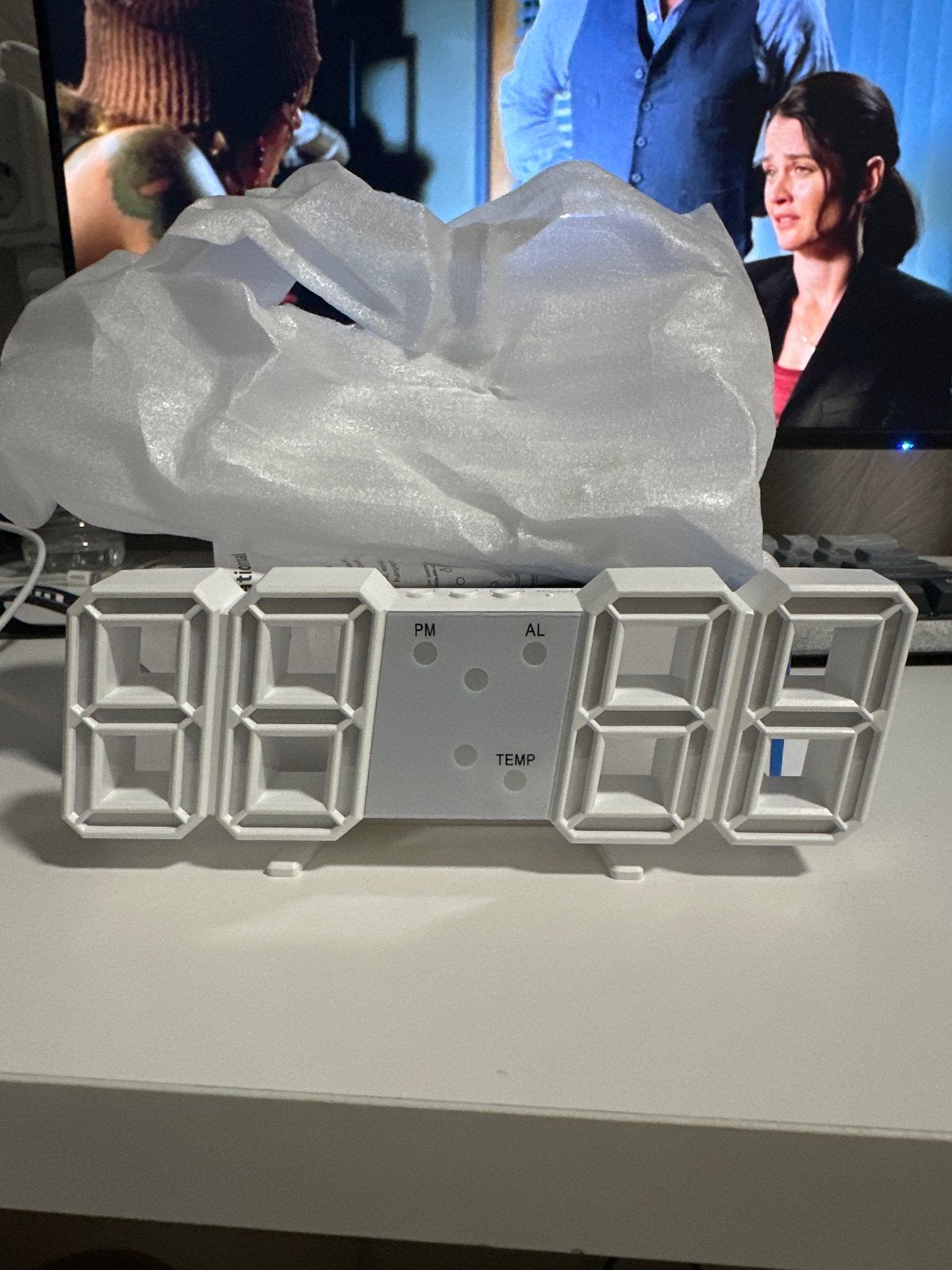 Nieuwe LED digitale wekker met temperatuurweergave, Wit, Nieuw, Ophalen of Verzenden, Digitaal