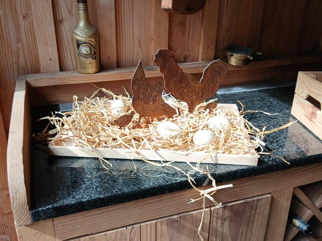 Tuindecoratie cortenstaal haan, kip en kuikens, Tuin en Terras, Tuinbeelden, Ophalen of Verzenden, Nieuw, Metaal, Overige typen