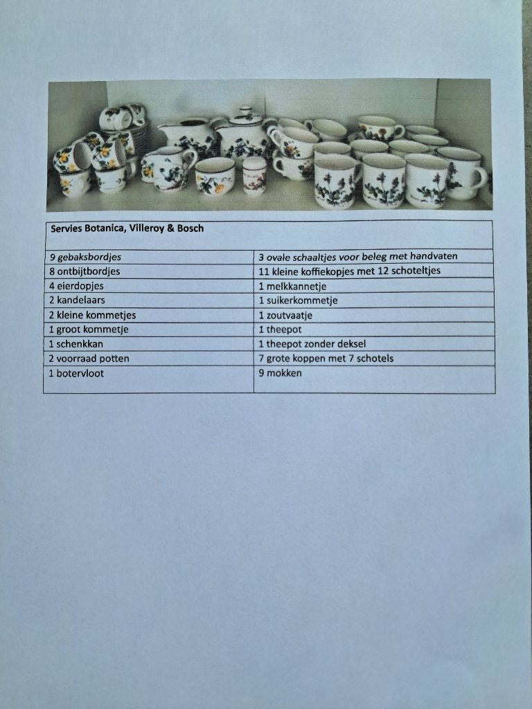 botanica servies, Ophalen, Zo goed als nieuw, Porselein, Overige stijlen