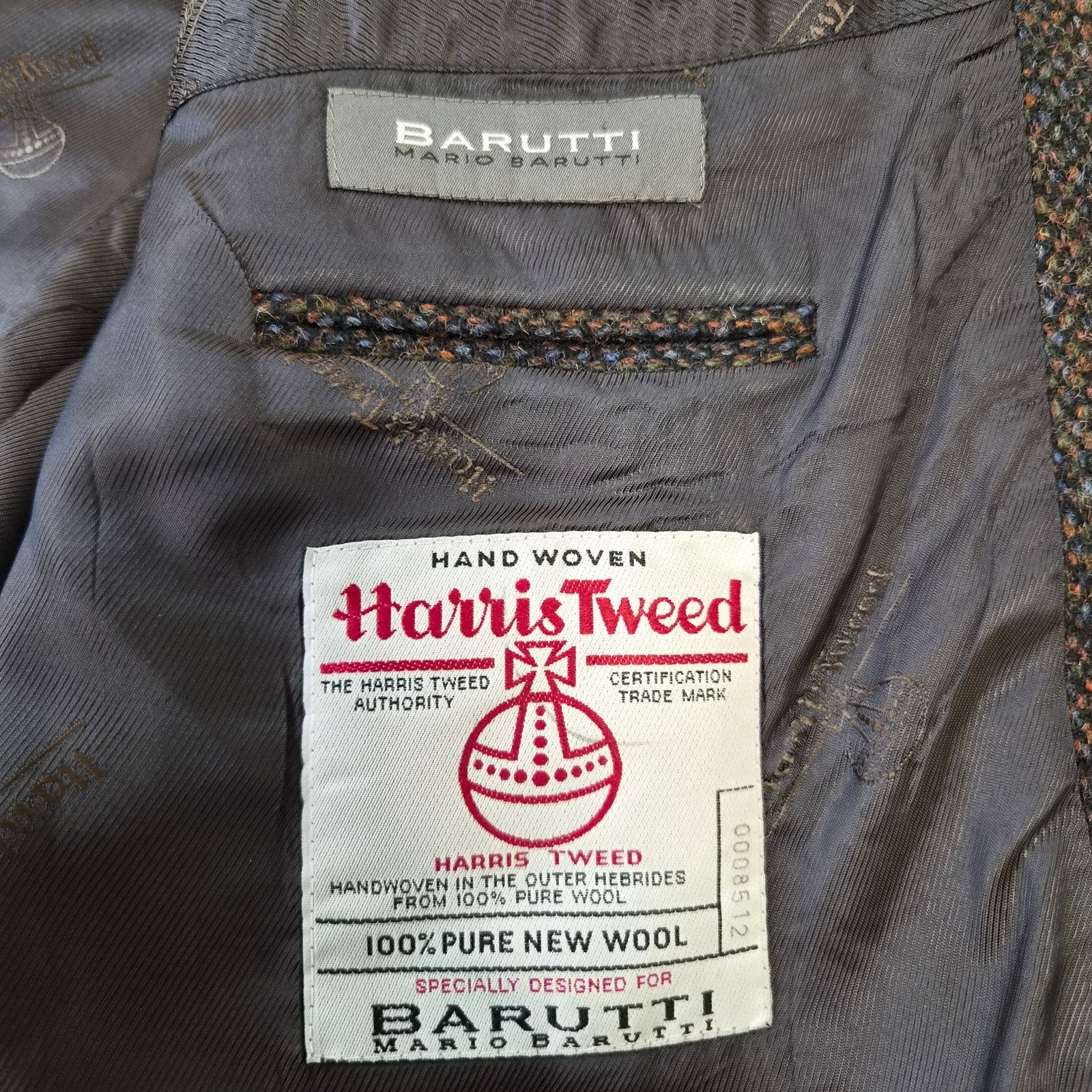 Harris Tweed Mario Barutti colbert 56 R46 100% wol bruin, Harris Tweed, Bruin, Maat 56/58 (XL), Ophalen of Verzenden